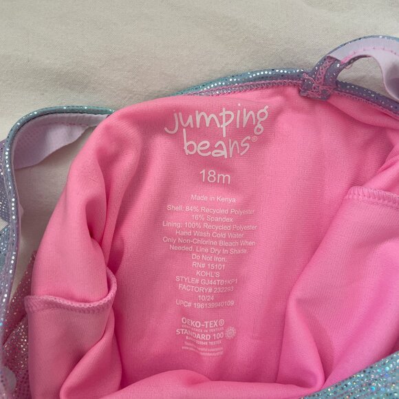 Jumping Bean Infant 18M Swimsuit Rainbow Sparkle Baby Girl One Piece - Picture 5 of 7
